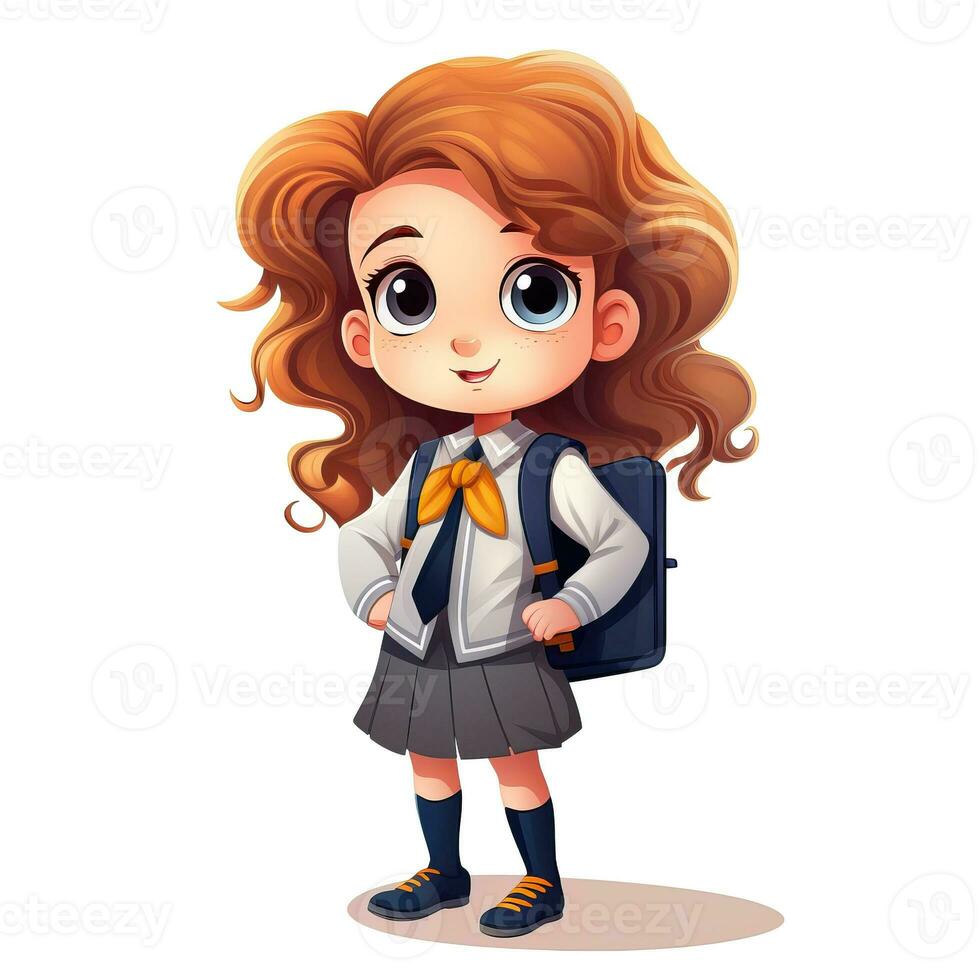 School character cartoon style, Back to school high quality ai image generated photo