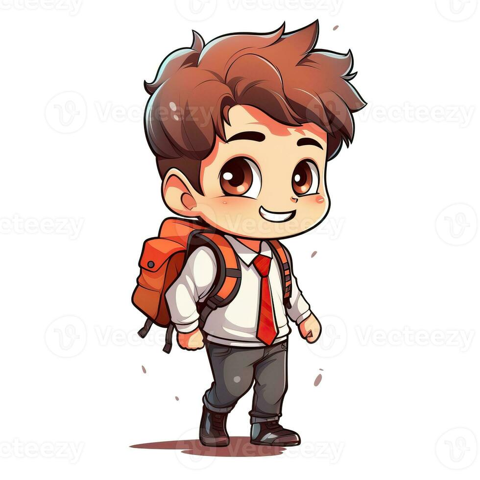 School character cartoon style, Back to school high quality ai image generated photo