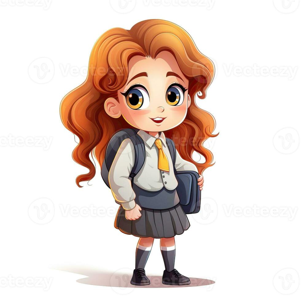 School character cartoon style, Back to school high quality ai image generated photo