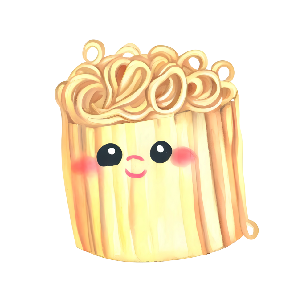 acuarela hecho en casa delicioso linda fideos en blanco cuenco dibujos animados para comida ilustración png