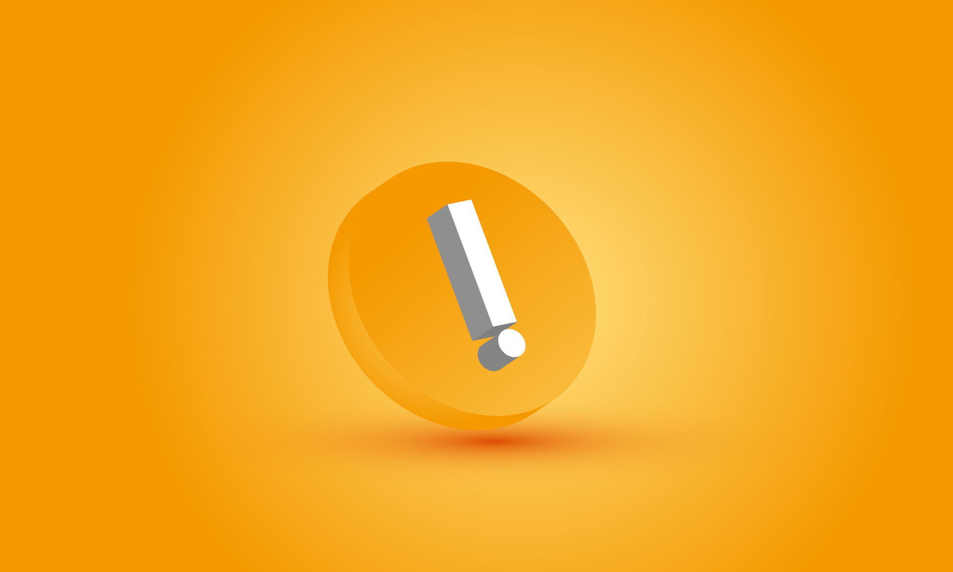 illustration yellow exclamation mark attention caution vector icon 3d