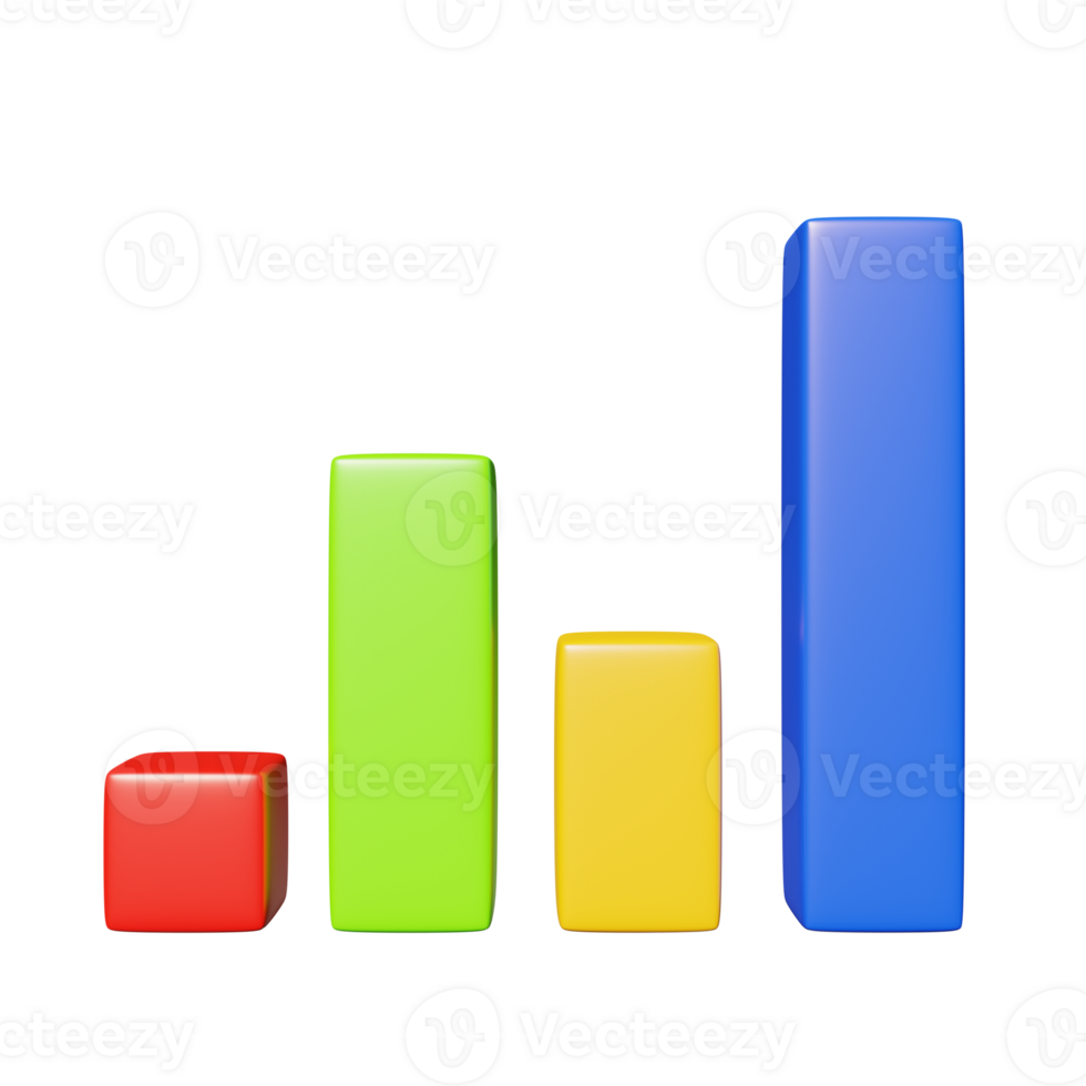 chart graph 3d render set ,graph 3d element png