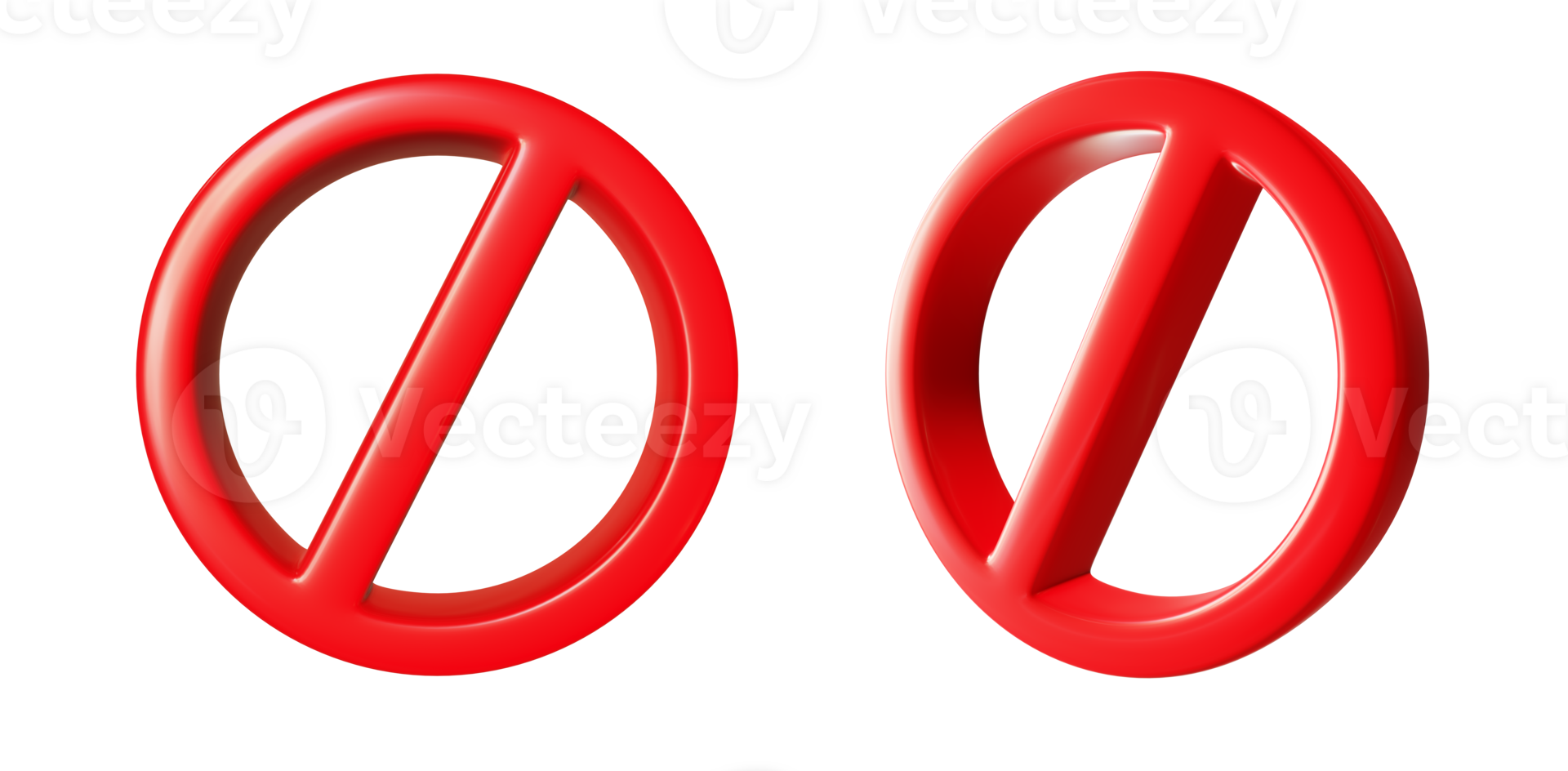 red banned 3d icon element png