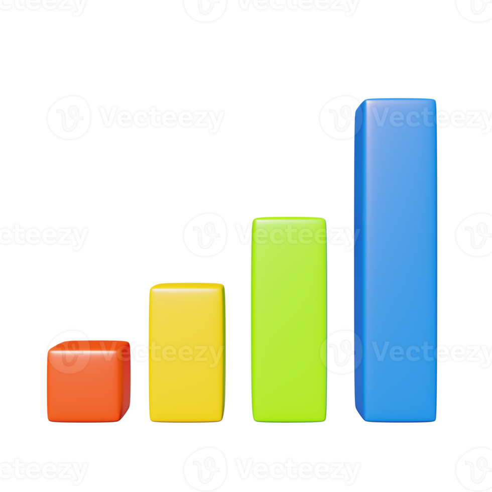 chart graph 3d render set ,graph 3d element png