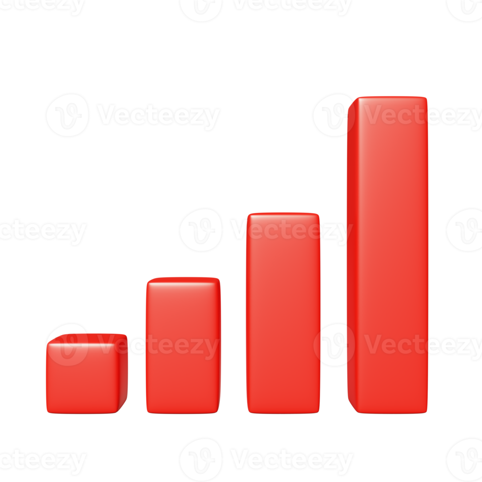 chart graph 3d render set ,graph 3d element png