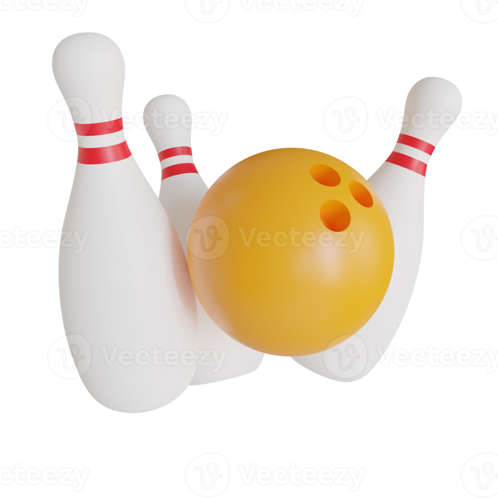 bowling ball and pins 3d rebder,sports equipment png