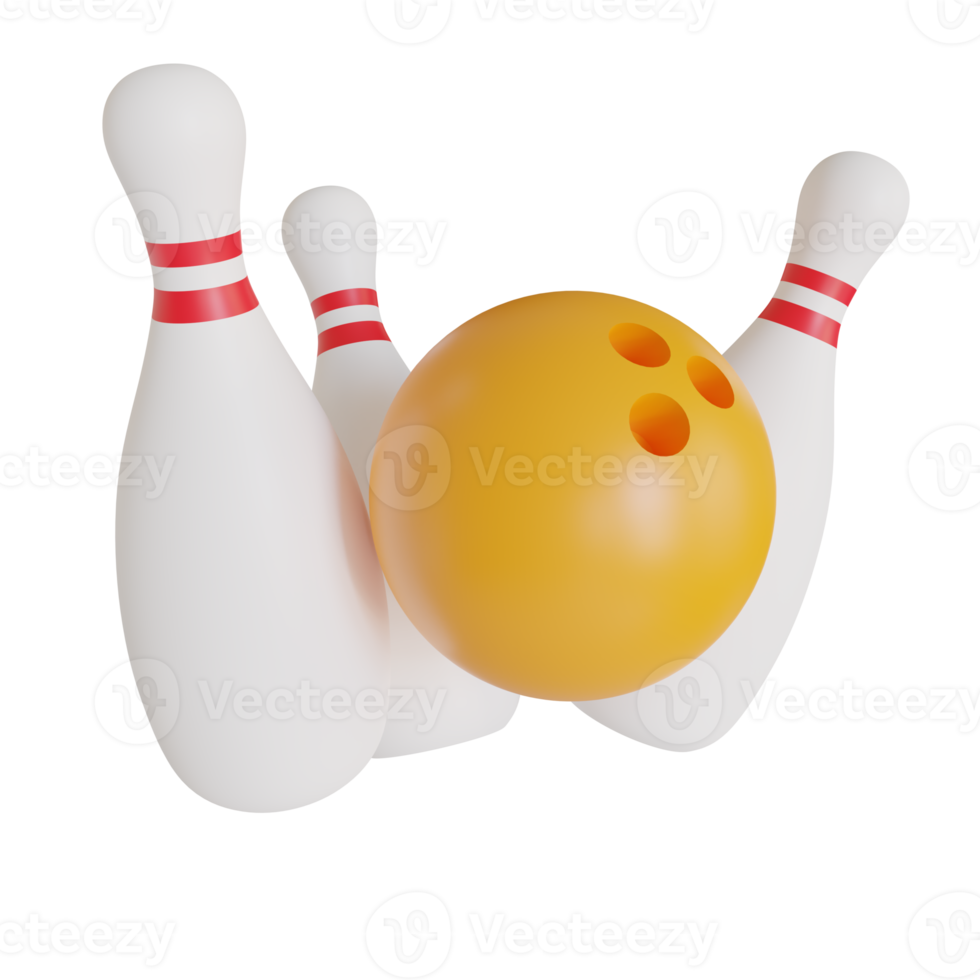 bowling palla e perni 3d rebder, sport attrezzatura png