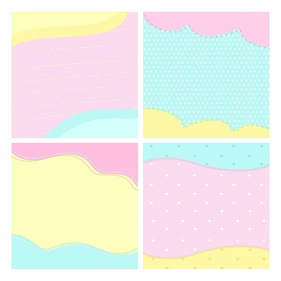 Cute set of backgrounds - pattern illustration vector