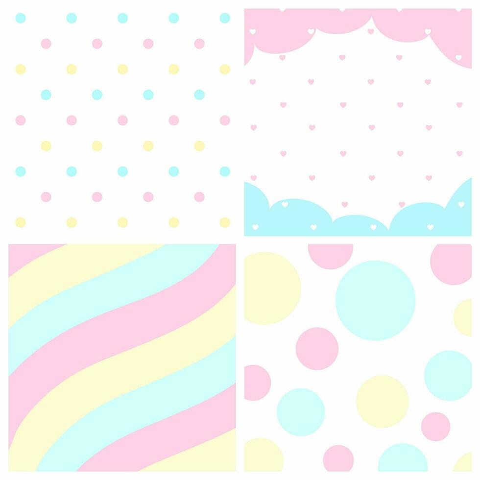 Cute set of backgrounds - pattern illustration vector