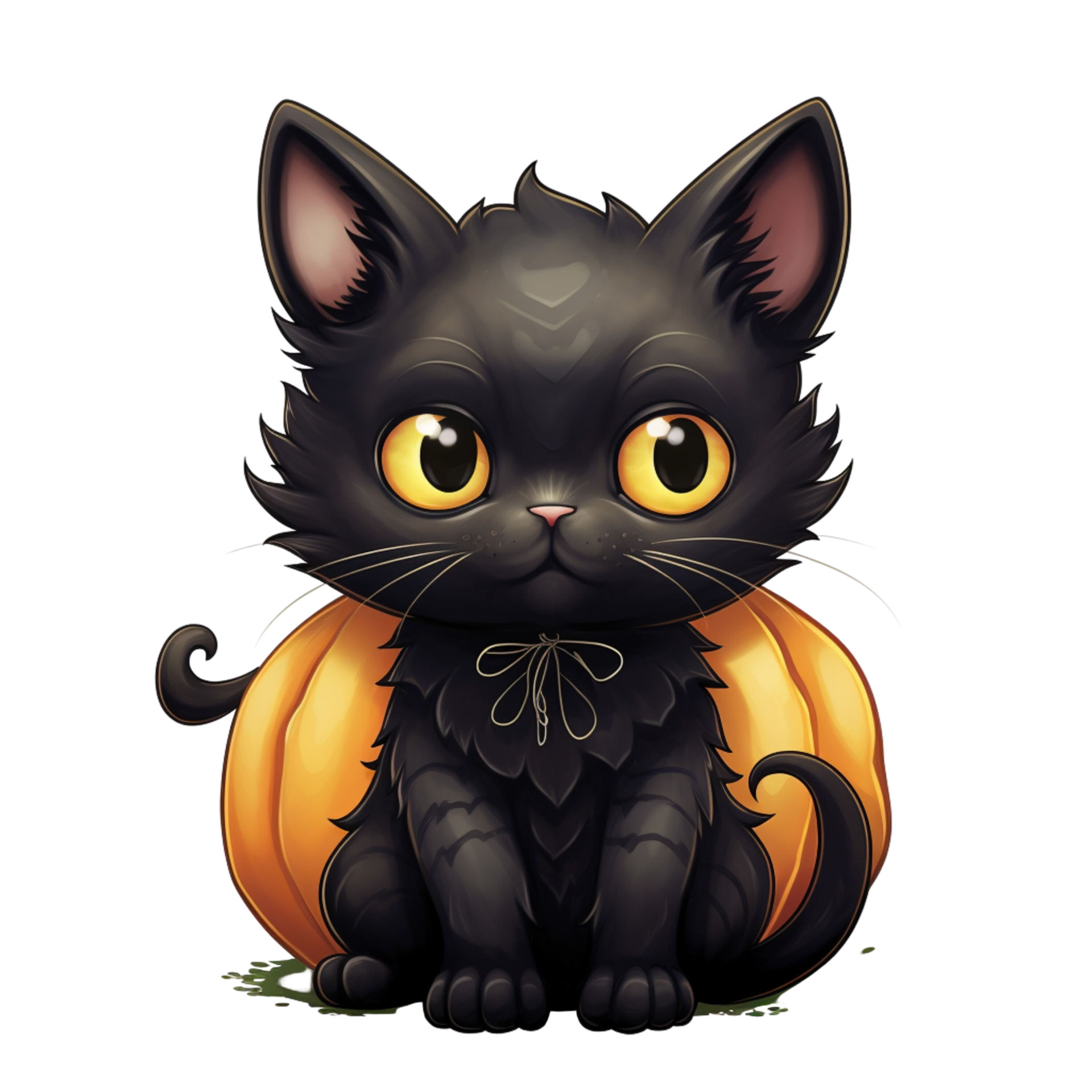 Black Cat on Halloween Night HD wallpaper