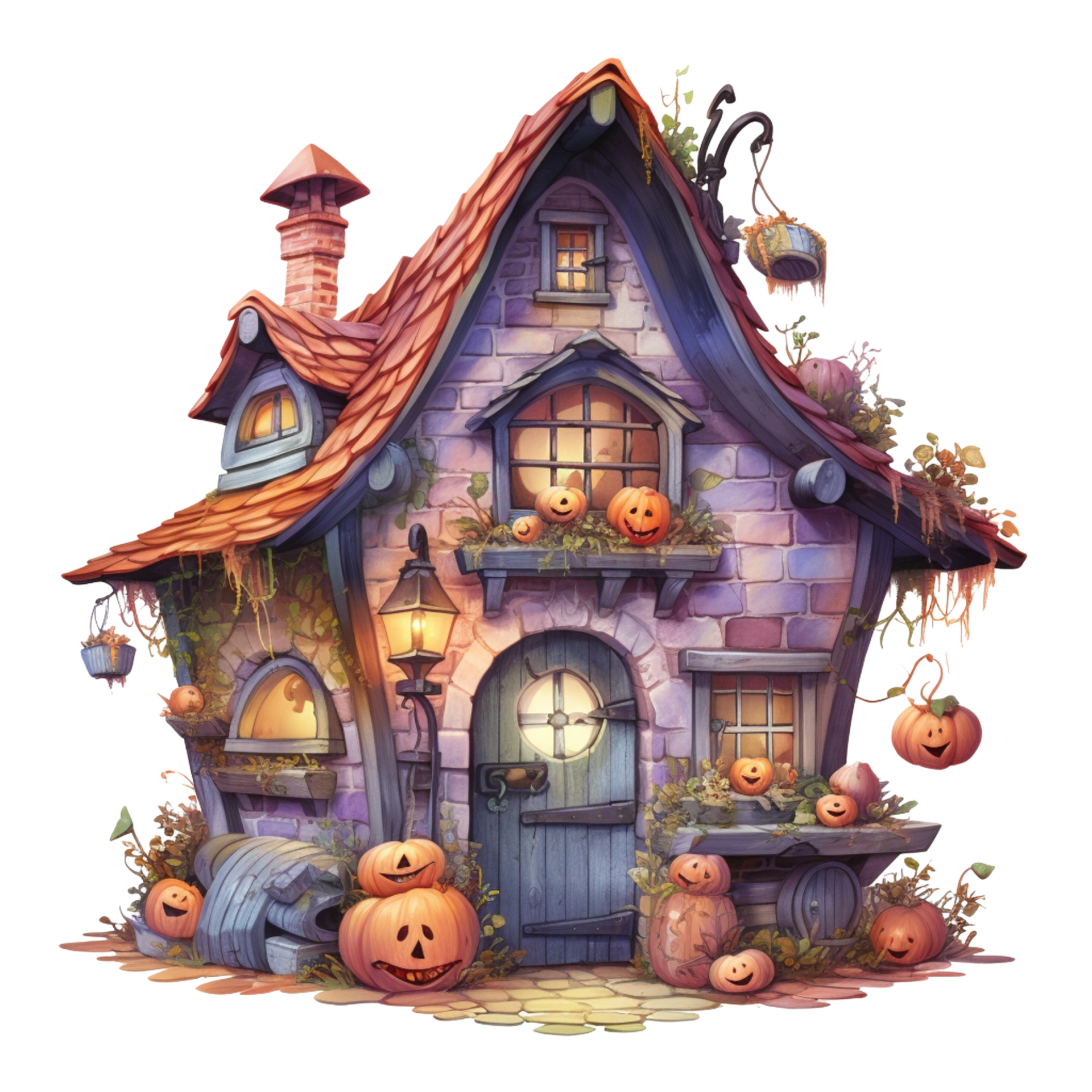 Halloween Haunted House White Transparent, Pumpkin Halloween Material  Haunted House Element, Png, Material, Halloween PNG Image For Free Download