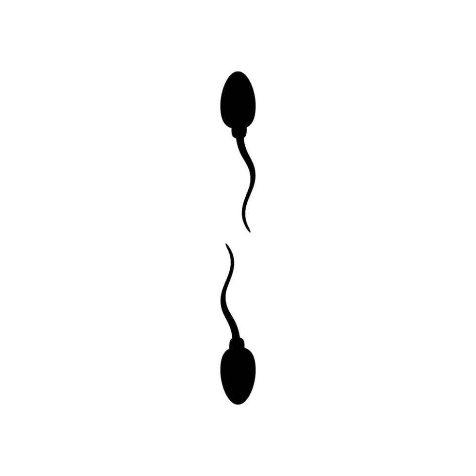 Silhouette of the Spermatozoa for Icon, Symbol, Art Illustration, Pictogram, Apps, Website, Logo Type or Graphic Design Element. Vector Illustration