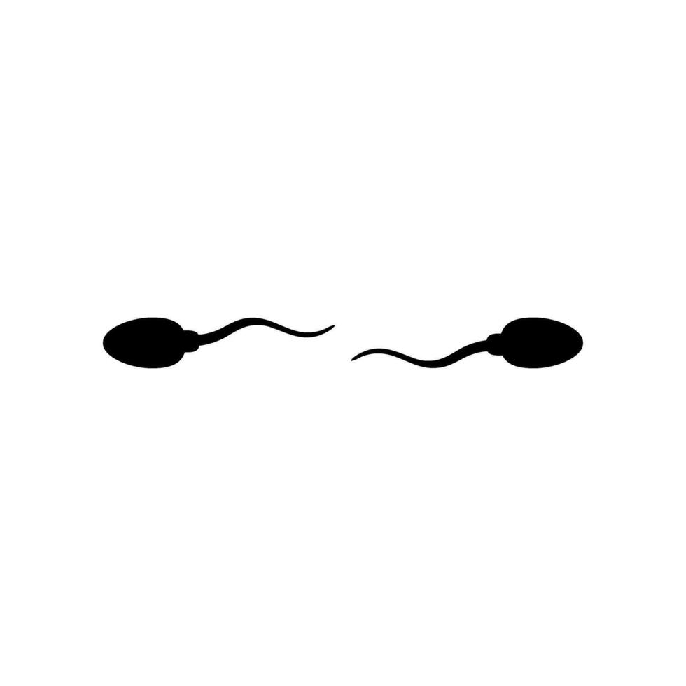 Silhouette of the Spermatozoa for Icon, Symbol, Art Illustration, Pictogram, Apps, Website, Logo Type or Graphic Design Element. Vector Illustration