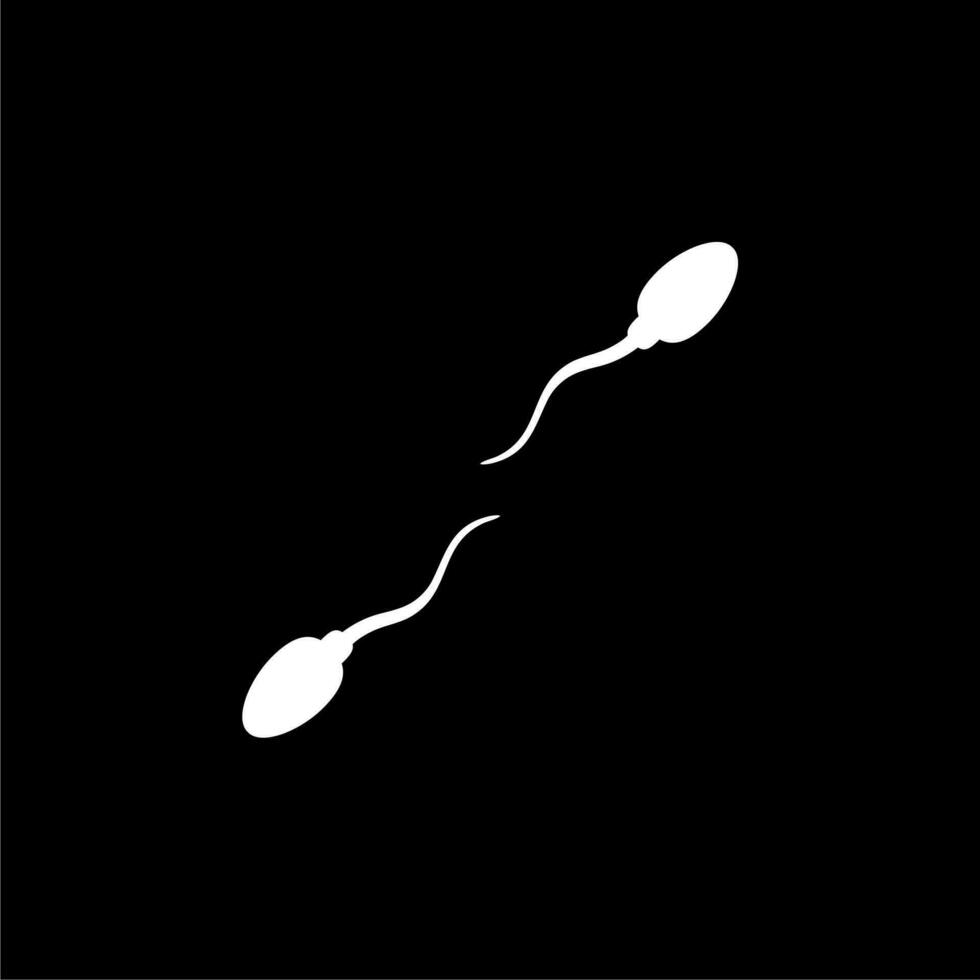 Silhouette of the Spermatozoa for Icon, Symbol, Art Illustration, Pictogram, Apps, Website, Logo Type or Graphic Design Element. Vector Illustration