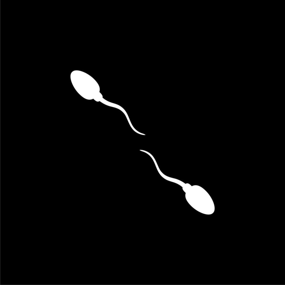Silhouette of the Spermatozoa for Icon, Symbol, Art Illustration, Pictogram, Apps, Website, Logo Type or Graphic Design Element. Vector Illustration