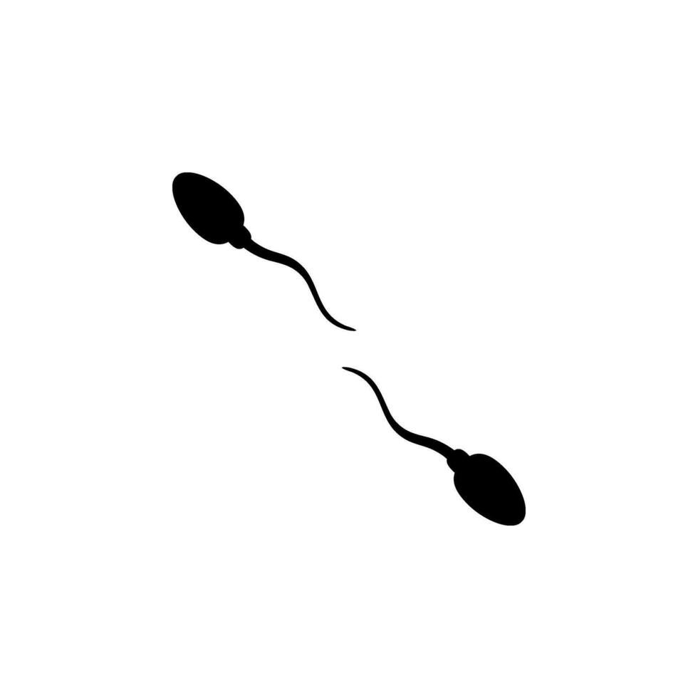 Silhouette of the Spermatozoa for Icon, Symbol, Art Illustration, Pictogram, Apps, Website, Logo Type or Graphic Design Element. Vector Illustration