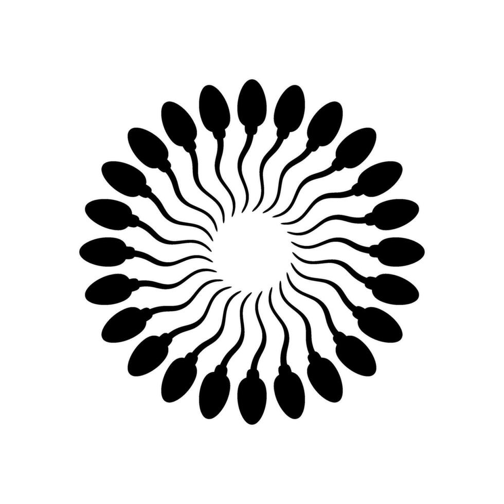 Silhouette of the Spermatozoa for Icon, Symbol, Art Illustration, Pictogram, Apps, Website, Logo Type or Graphic Design Element. Vector Illustration