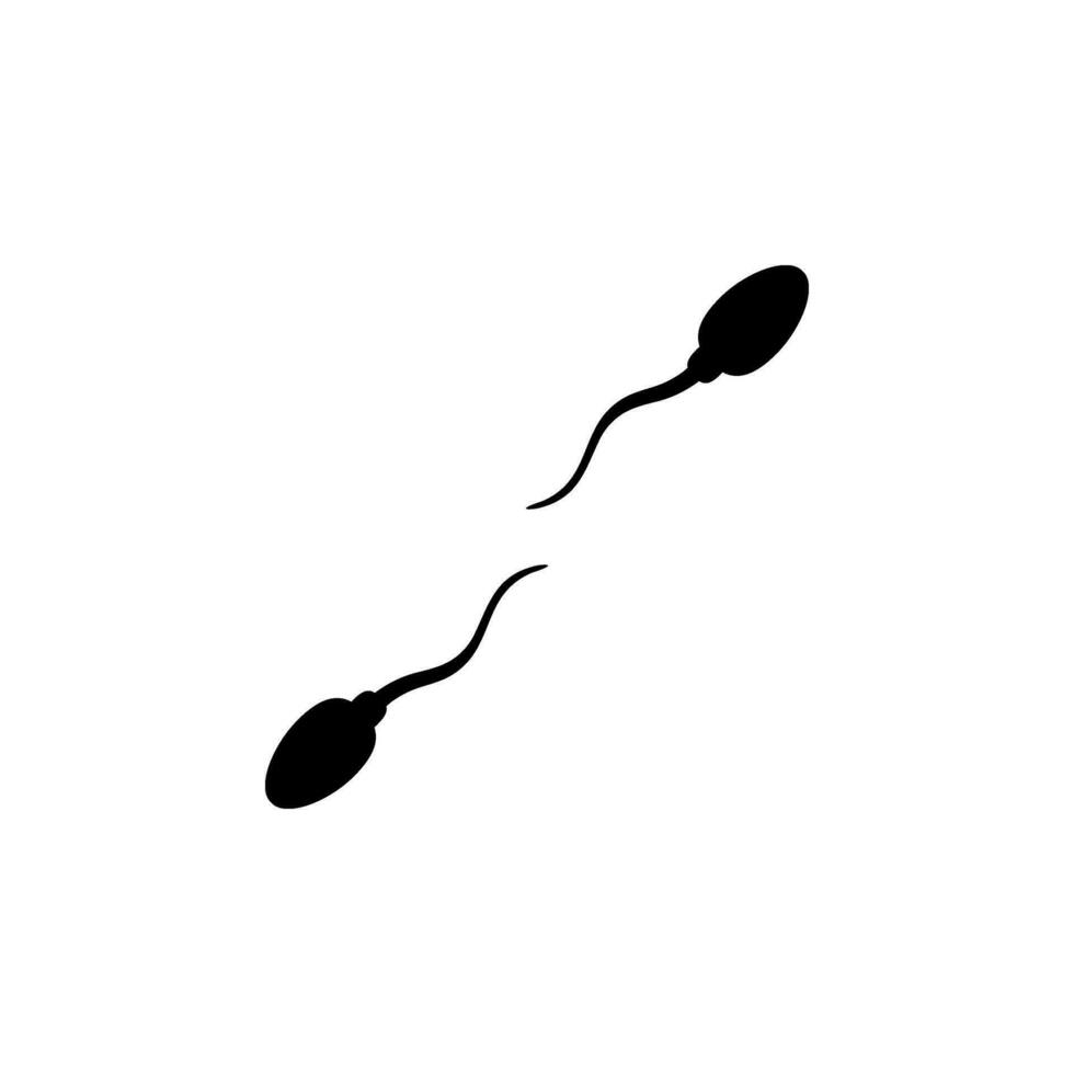 Silhouette of the Spermatozoa for Icon, Symbol, Art Illustration, Pictogram, Apps, Website, Logo Type or Graphic Design Element. Vector Illustration