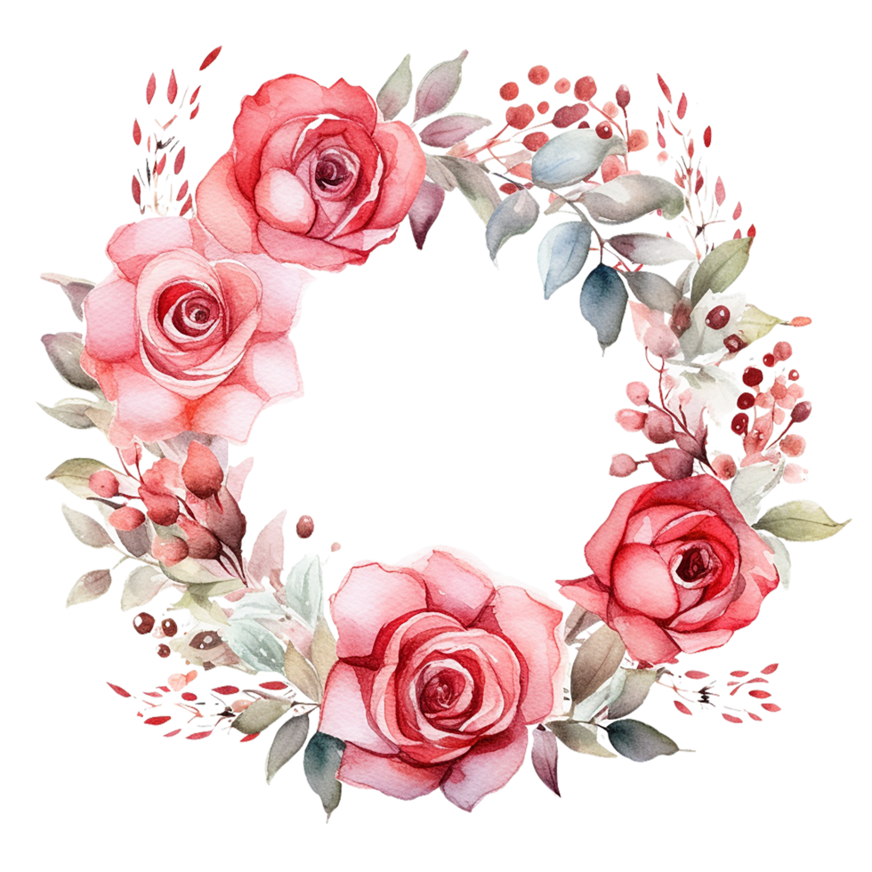 Watercolor Floral Flower Design, AI Generated png
