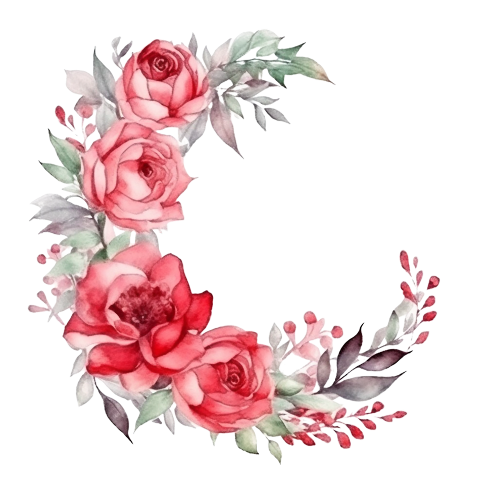 Watercolor Floral Flower Design, AI Generated png