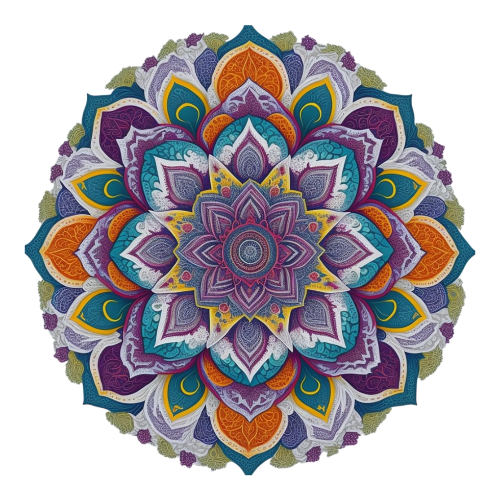 Mandala Design, Colorful Mandala Design, AI Generated png