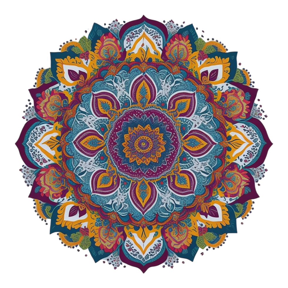 mandala disegno, colorato mandala disegno, ai generato png