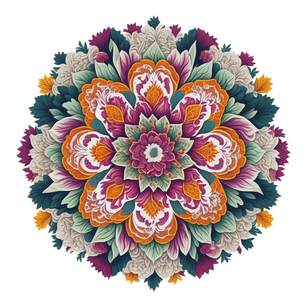 Mandala Design, Colorful Mandala Design, AI Generated png