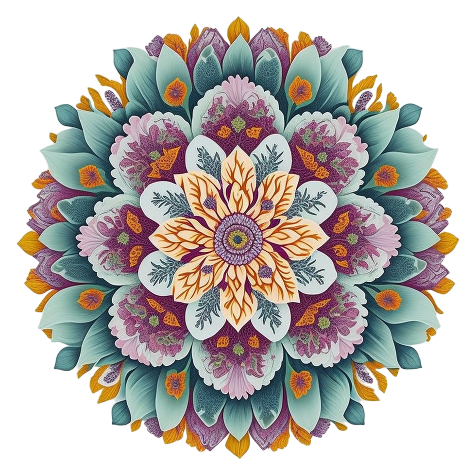 Mandala Design, Colorful Mandala Design, AI Generated png