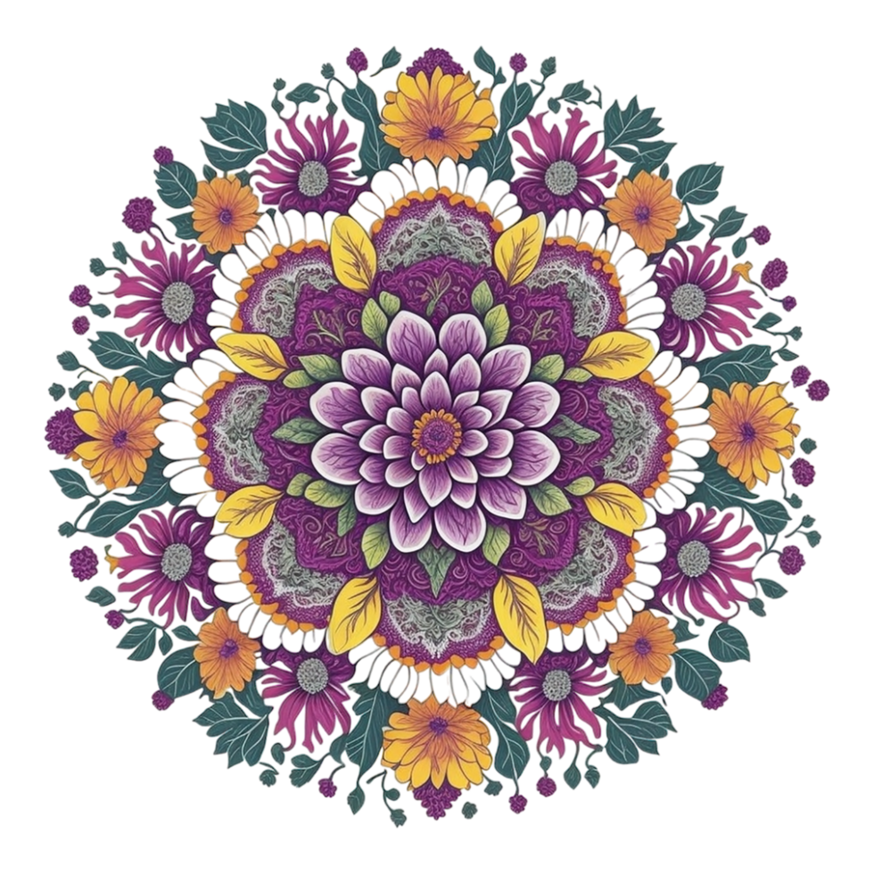 Mandala Design, Colorful Mandala Design, AI Generated png