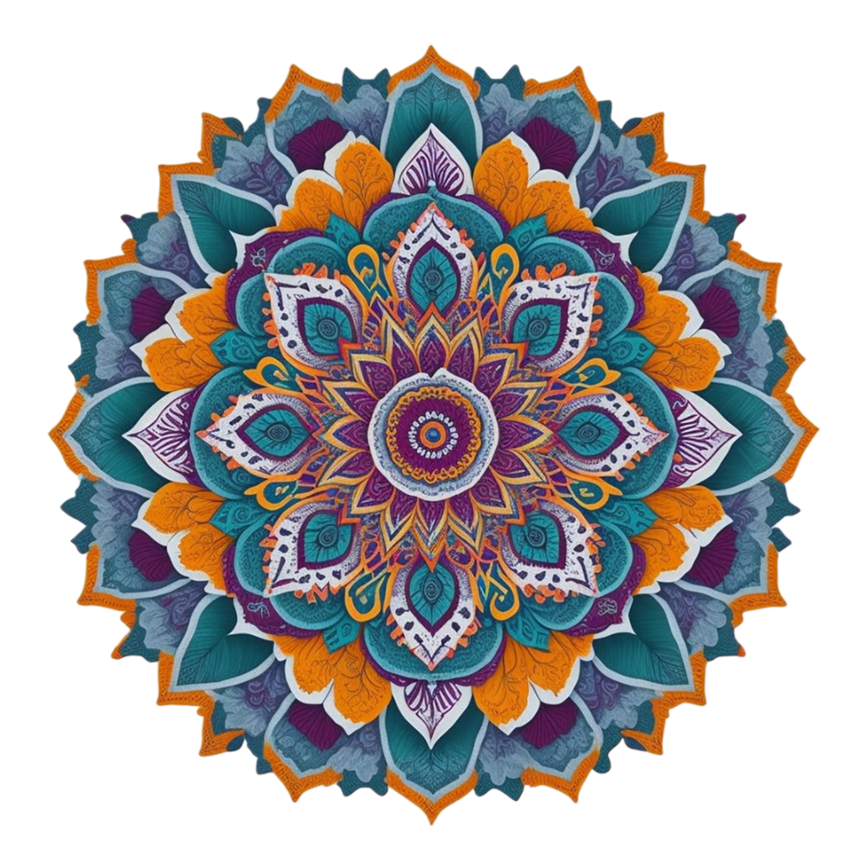 mandala disegno, colorato mandala disegno, ai generato png