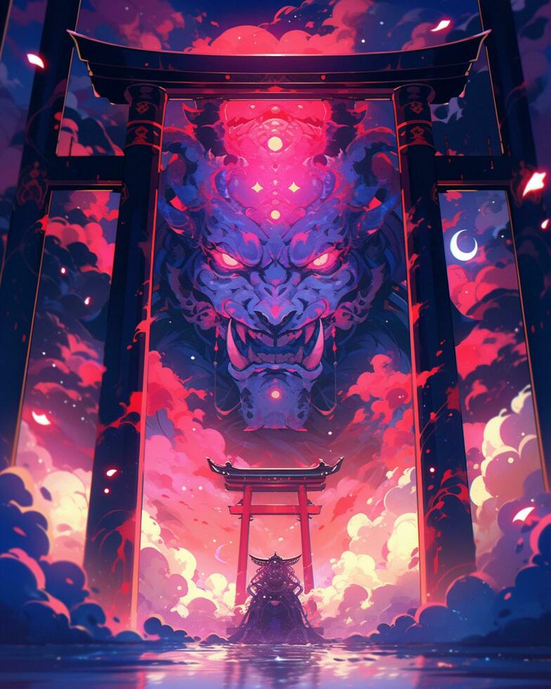 oni demon illustration background photo