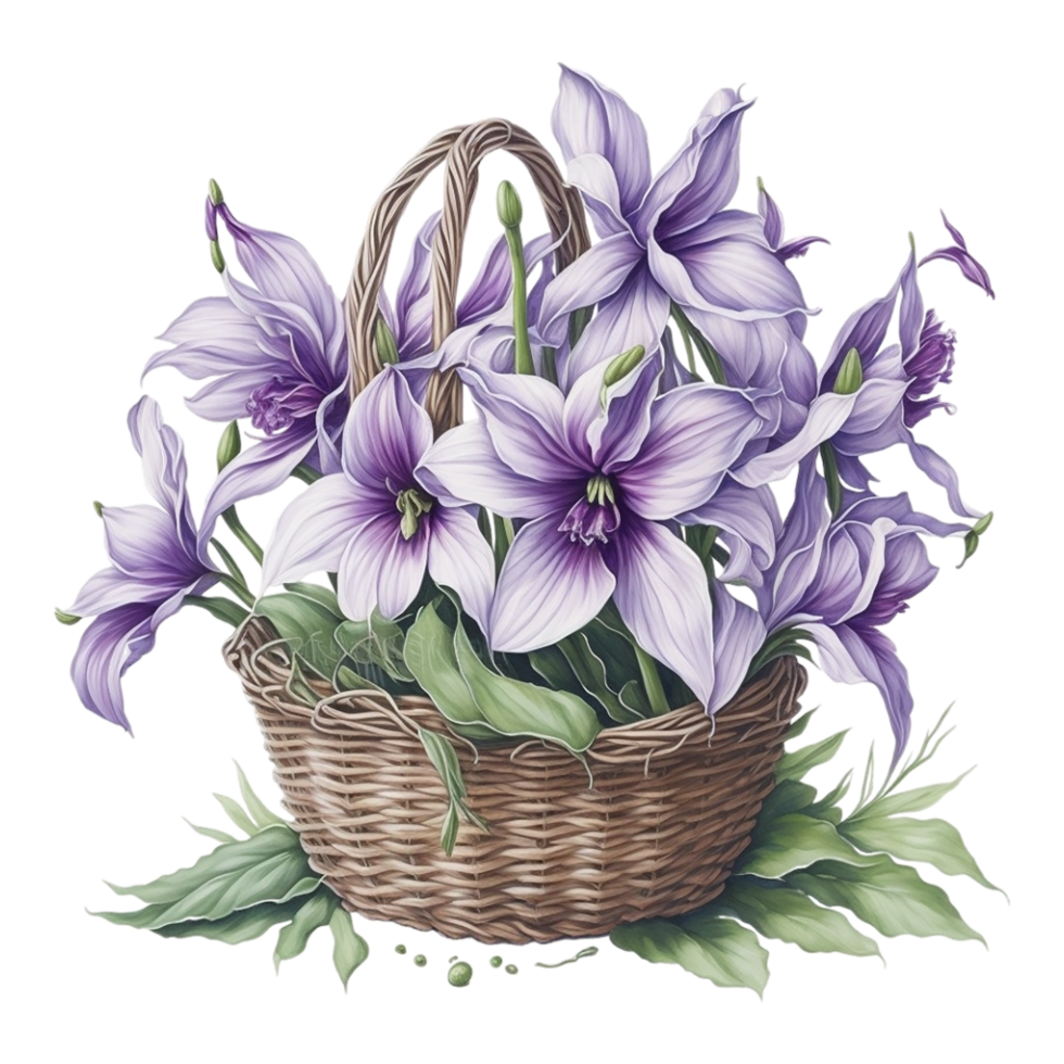 waterverf bloemen mand, waterverf mand, bloem mand, waterverf bloemen bloem ontwerp, waterverf bloem regelingen bloemen, waterverf bloem ontwerp, bruiloft decoratie, ai gegenereerd png