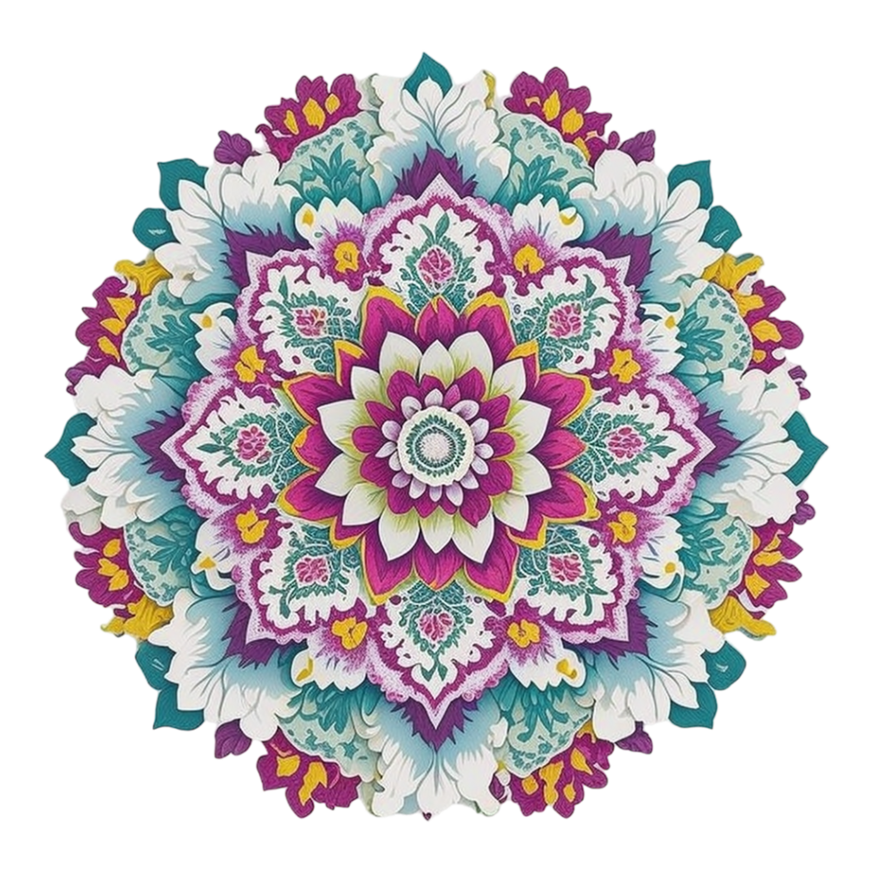 Mandala Design, Colorful Mandala Design, AI Generated png