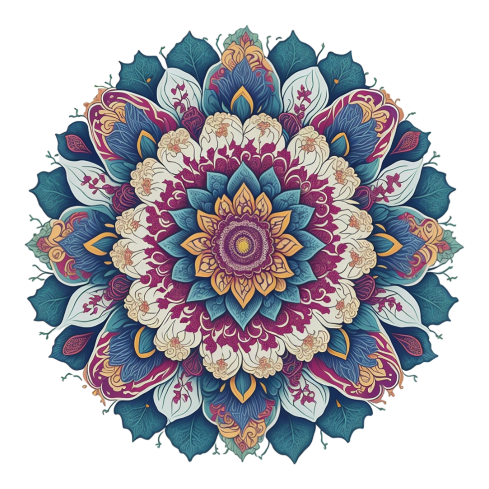 Mandala Design, Colorful Mandala Design, AI Generated png