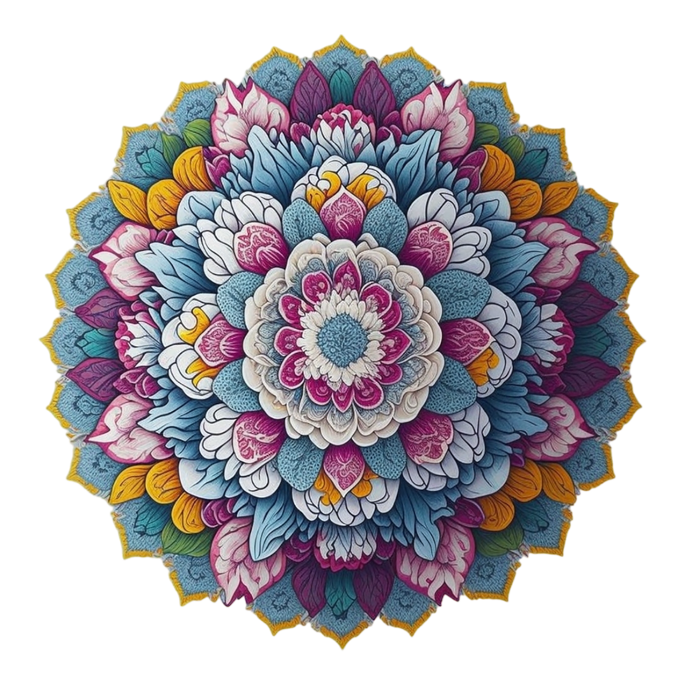 Mandala Design, Colorful Mandala Design, AI Generated png