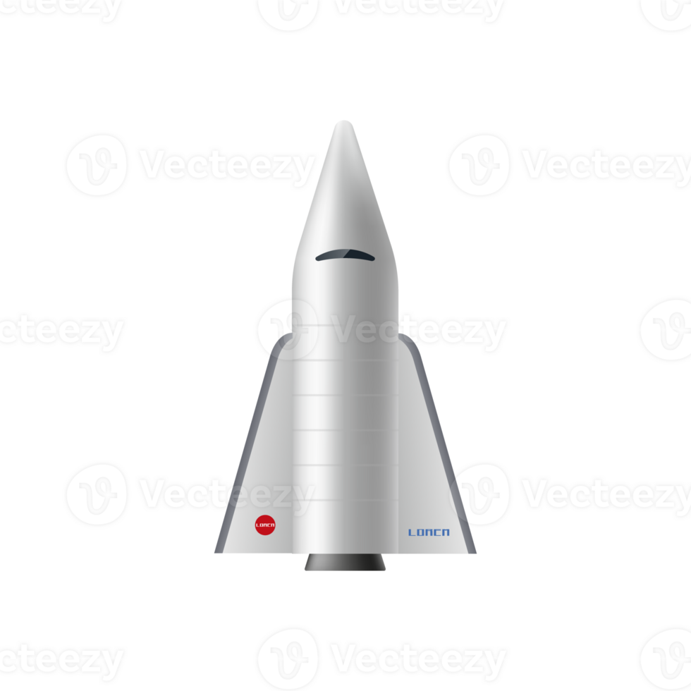 Raum Shuttle Rakete 3d realistisch Illustration. Raumfahrzeug ist gehen zu starten und Start es ist Wissenschaft Mission. png