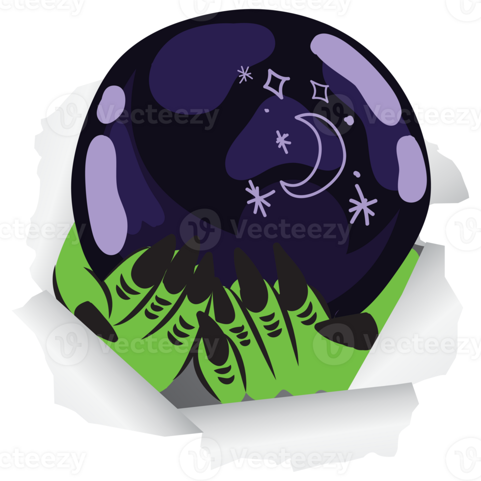 isolate halloween magic ball png