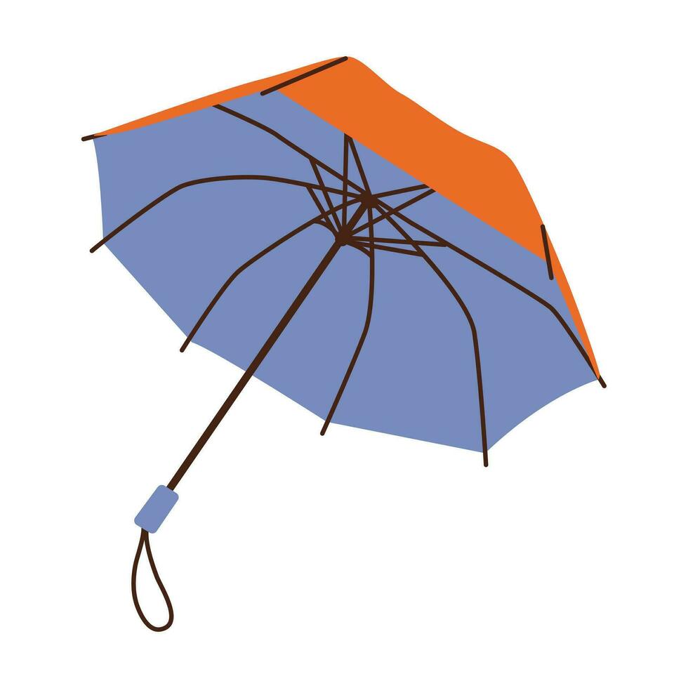 aislado abrió rojo azul automático plegable paraguas en plano estilo en blanco antecedentes vector