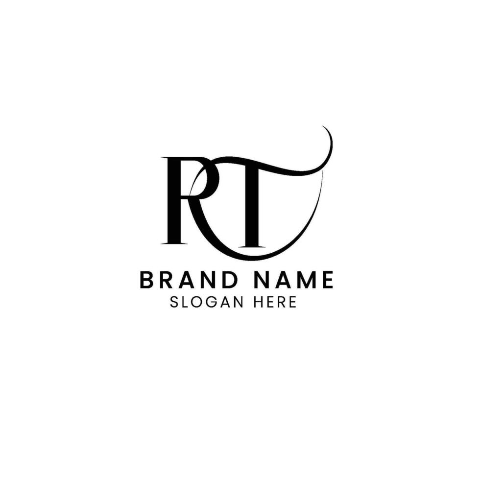 RT initial letter logo design vector