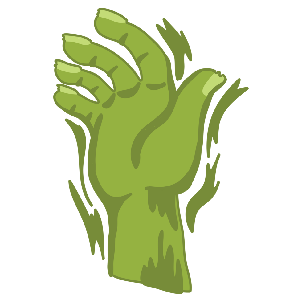 isolate zombie hand halloween item png