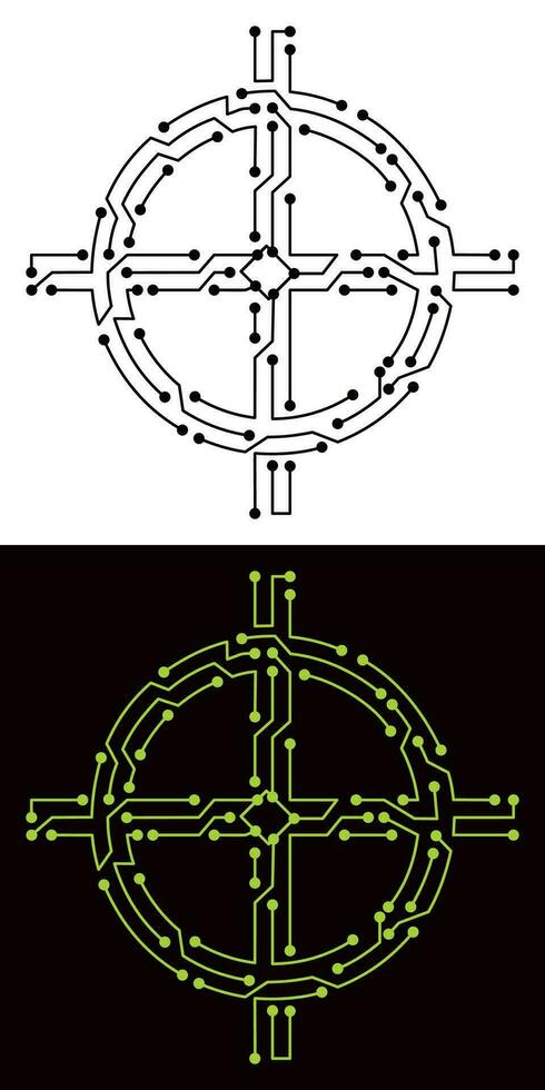 rastreo símbolo creado desde circuito tablero vector