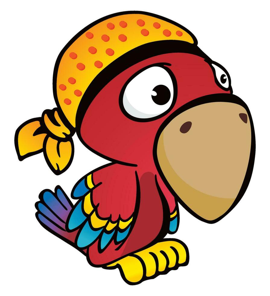 Cute cartoon parrot vector