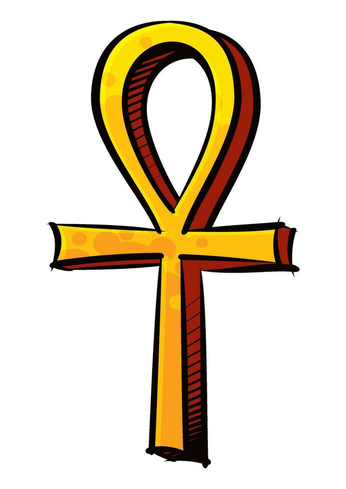 The Ankh or Key of Life symbol created in graffiti style vector