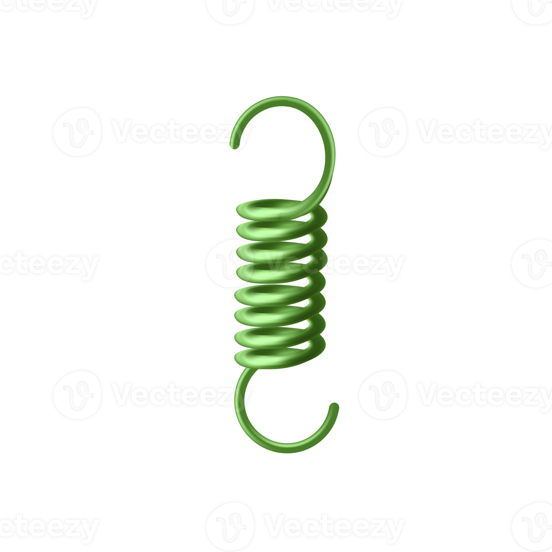 Steel spring with hooks on edges realistic template illustration