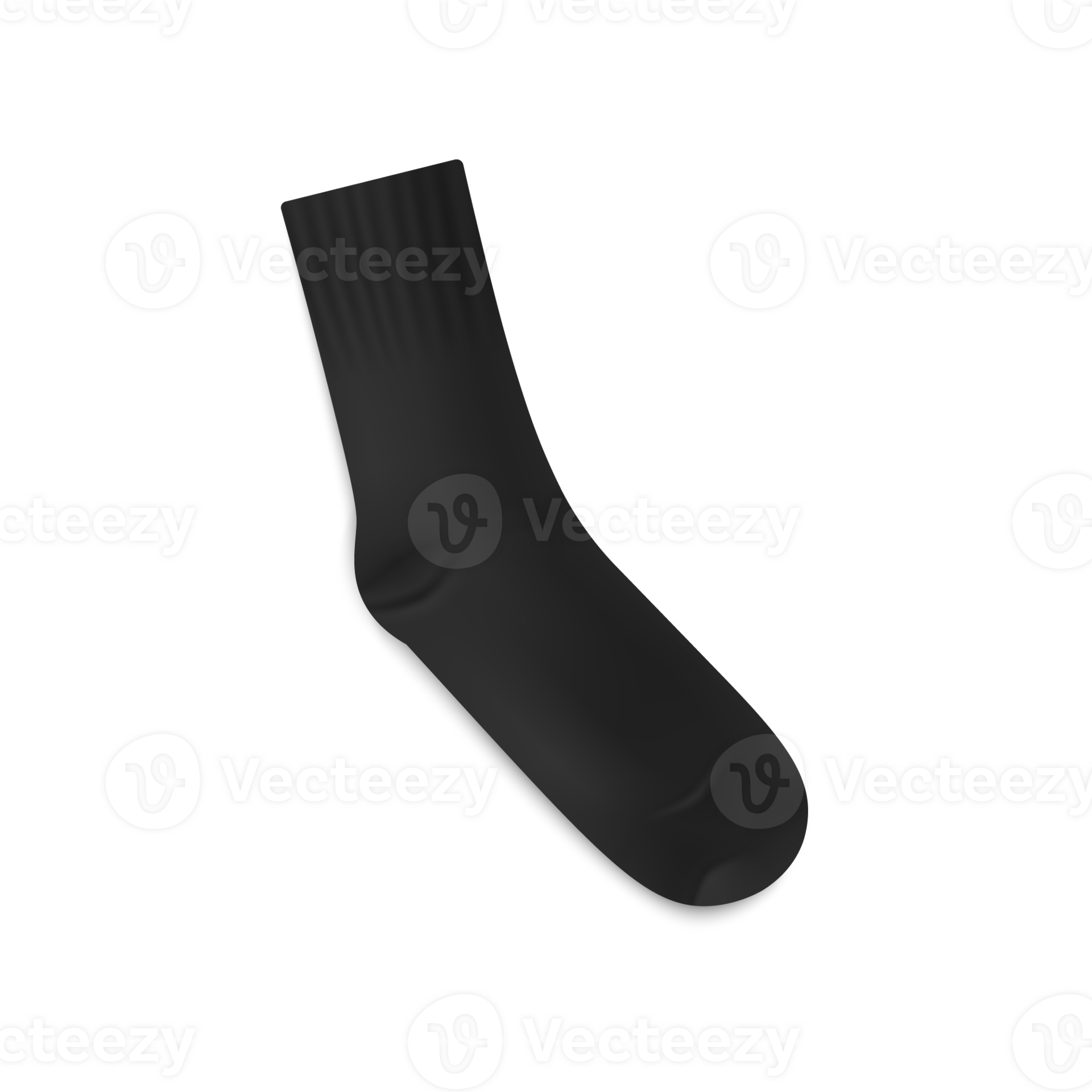 Blank realistic black sock mockup, illustration 27189316 PNG