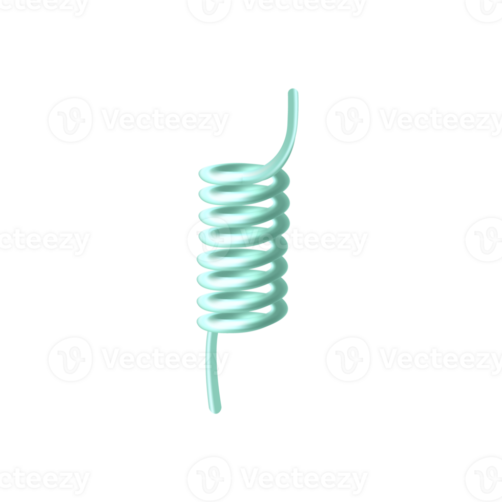 Spring mechanism detail, realistic illustration illustration isolated. png