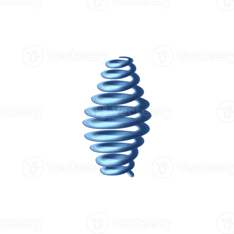 Spring spindle shaped with silicone wrap, 3d illustration isolated. png