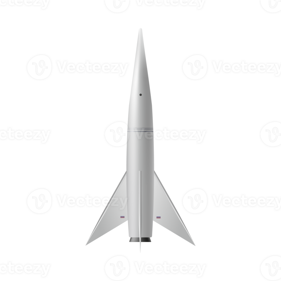 Space shuttle or rocket template, 3d realistic illustration isolated. png