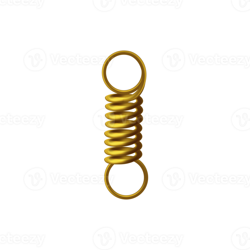 Metal spring mechanism with wire rings, realistic illustration isolated. png