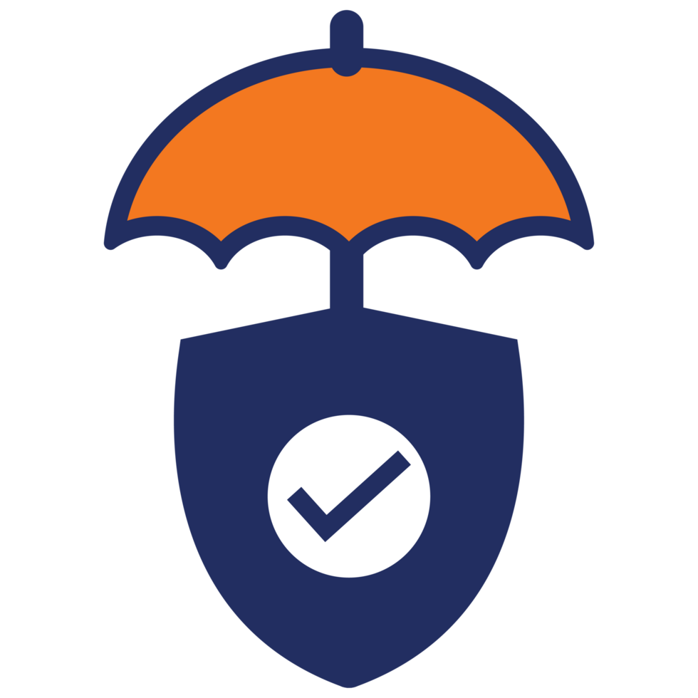 umbrella icon blue and orange flat icon png